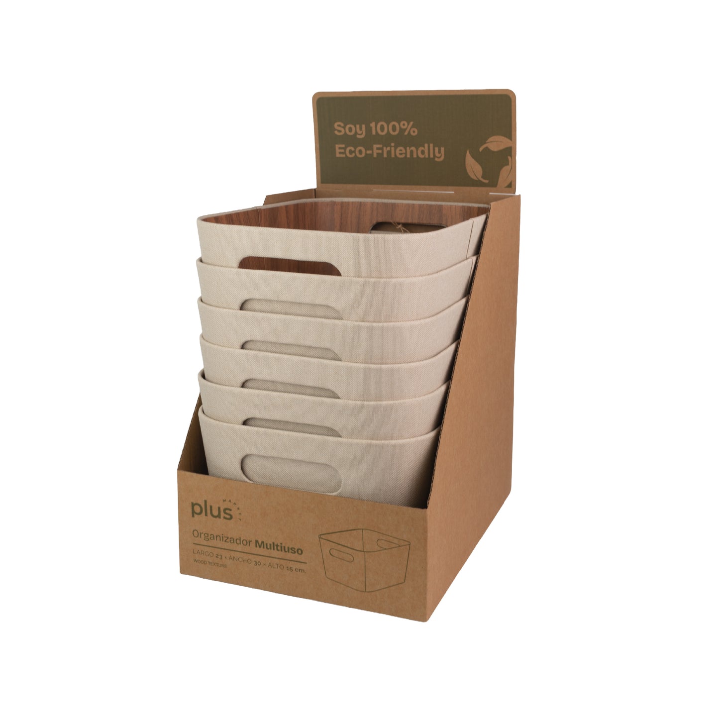 Organizador multiuso crema 23x31x15 cm