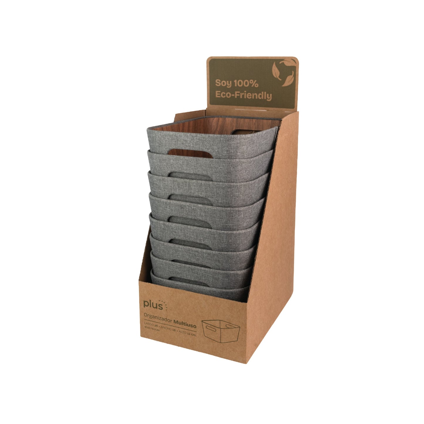 Organizador multiuso gris 26x18x11 cm