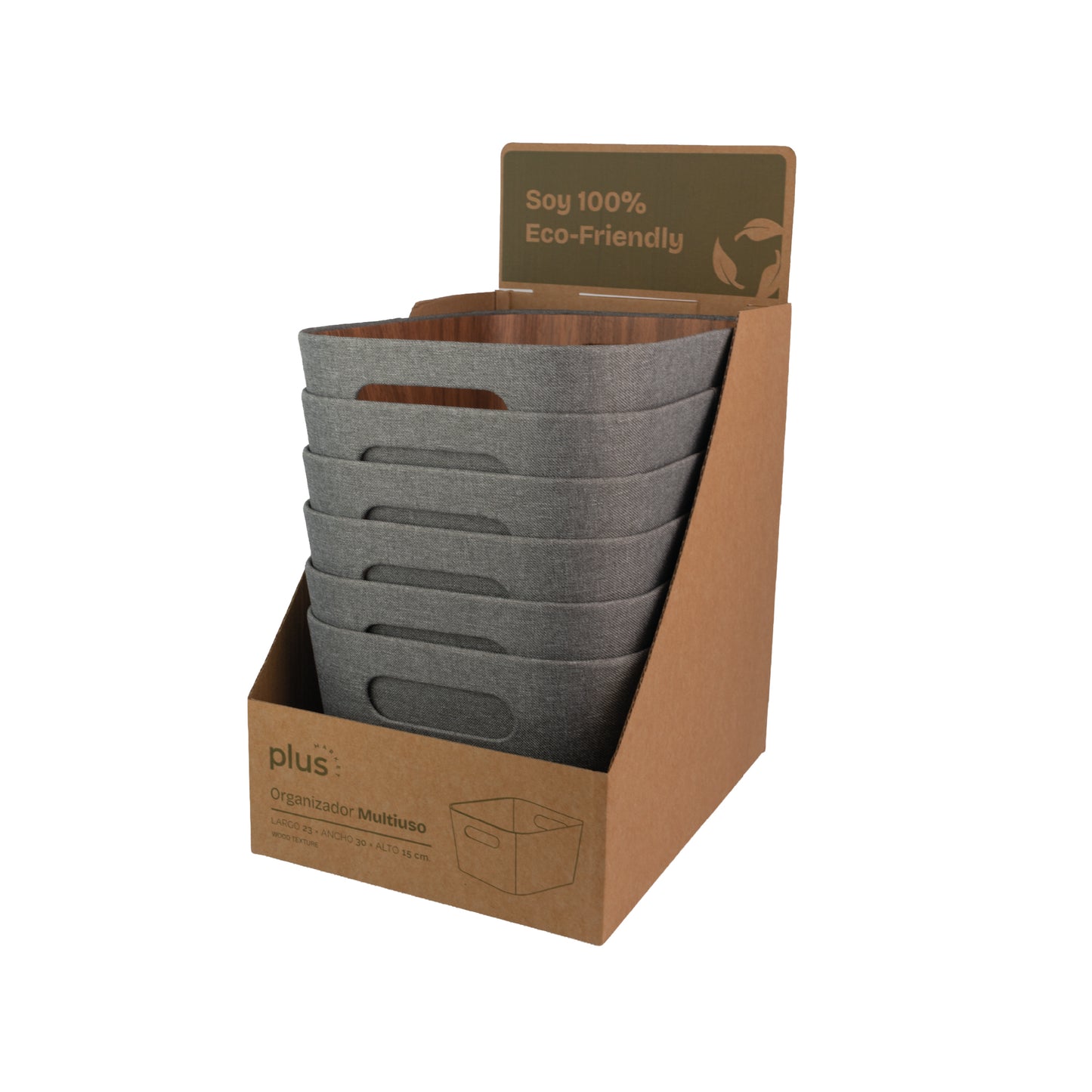 Organizador multiuso gris 23x31x15 cm