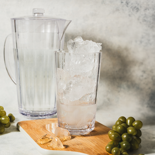 Vaso largo acrilico facetado 750 cc