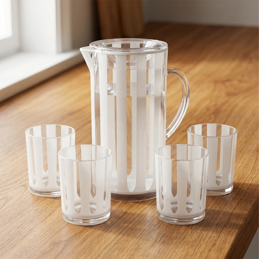 Set Jarra + 4 Vasos Acrílico