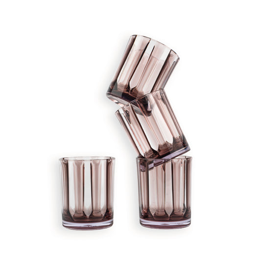 Set x4 Vasos Acrílico Stoll Gris 430 cc | Reutilizables y Resistentes