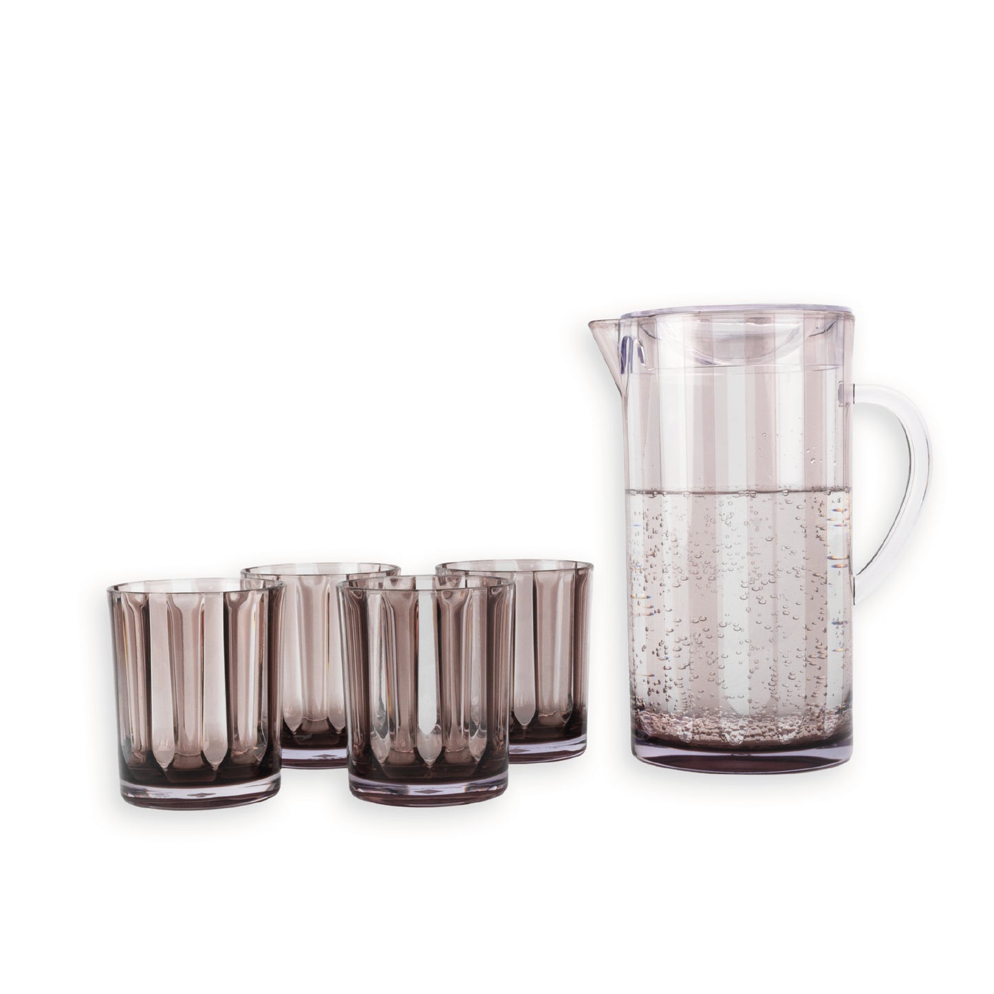 Set Jarra Acrílico Stoll Gris 2200 cc + 4 Vasos 430 cc