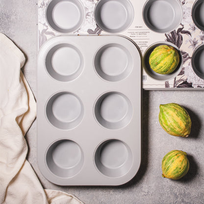Muffin x 6 Antiadherente 26.5x18.5x3cm gris