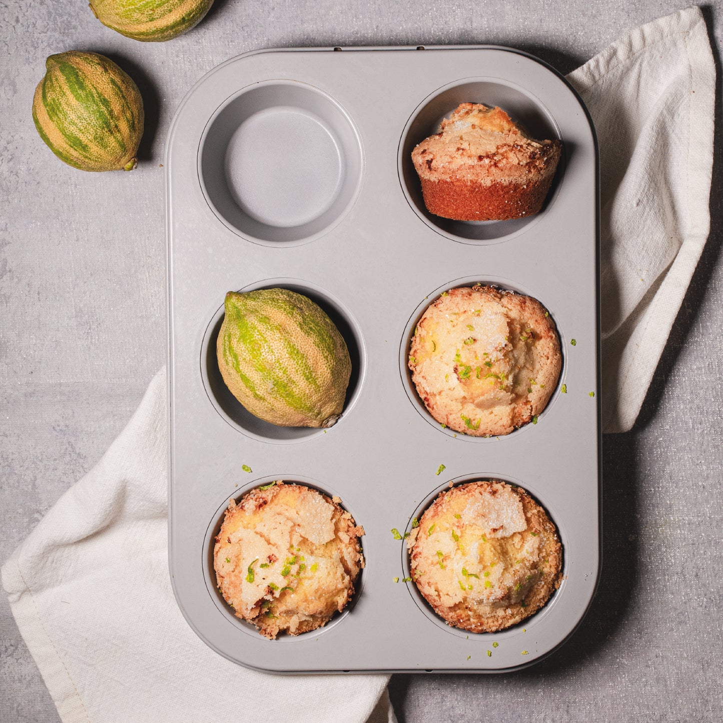 Muffin x 6 Antiadherente 26.5x18.5x3cm gris