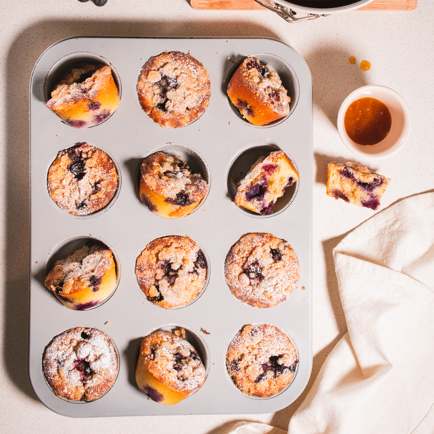Muffin x 12 Antiadh 35x26.5x3cm gris