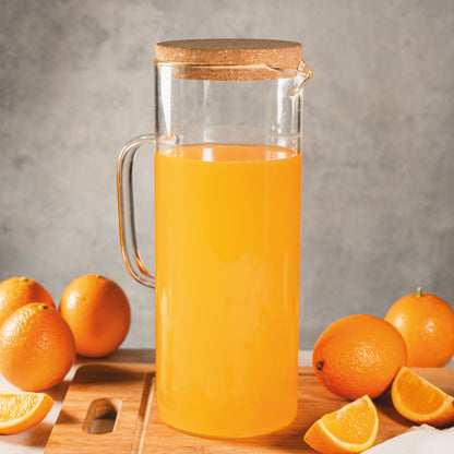 Jarra vidrio c/tapa corcho 1,5 L