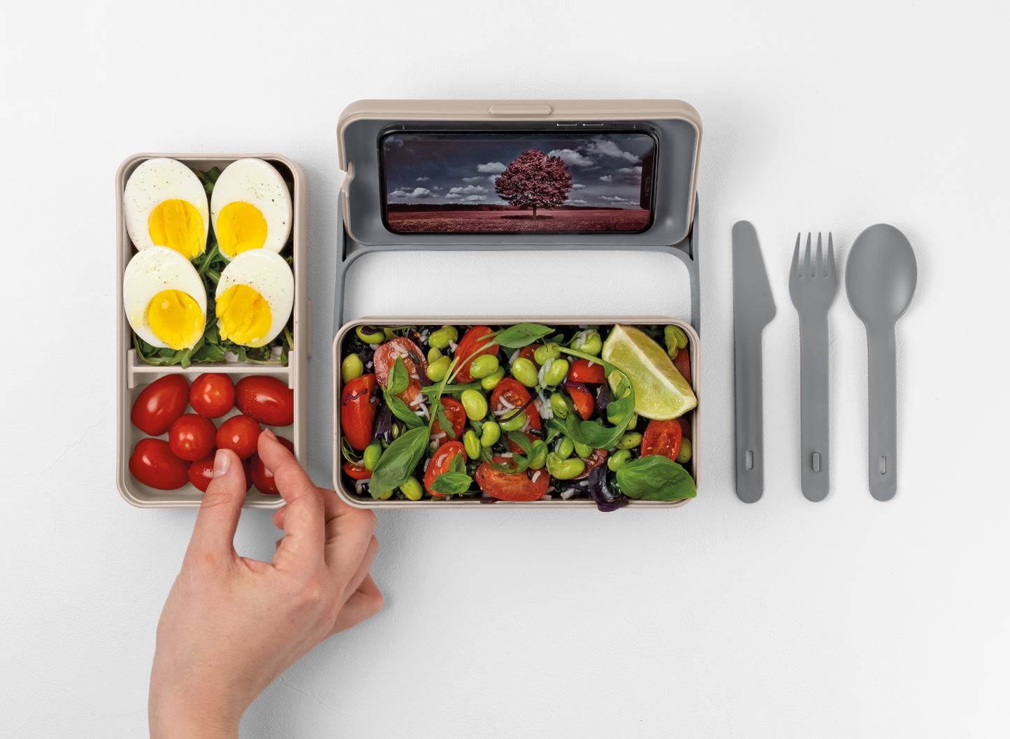 Bauletto Lunchbox M moka gris