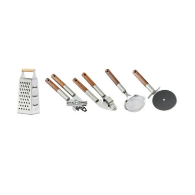 Set X5 Utensilios Con Mango Acacia