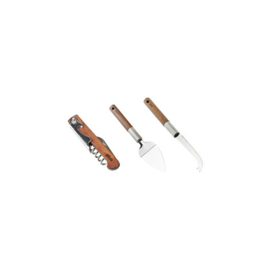 Set X3 Utensilios Con Mango Acacia