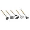 Combo X5 Utensilios De Cocina Con Mango Acacia