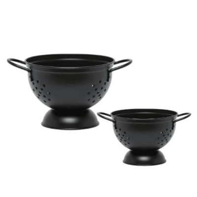 Colador acero negro 24x14 cm
