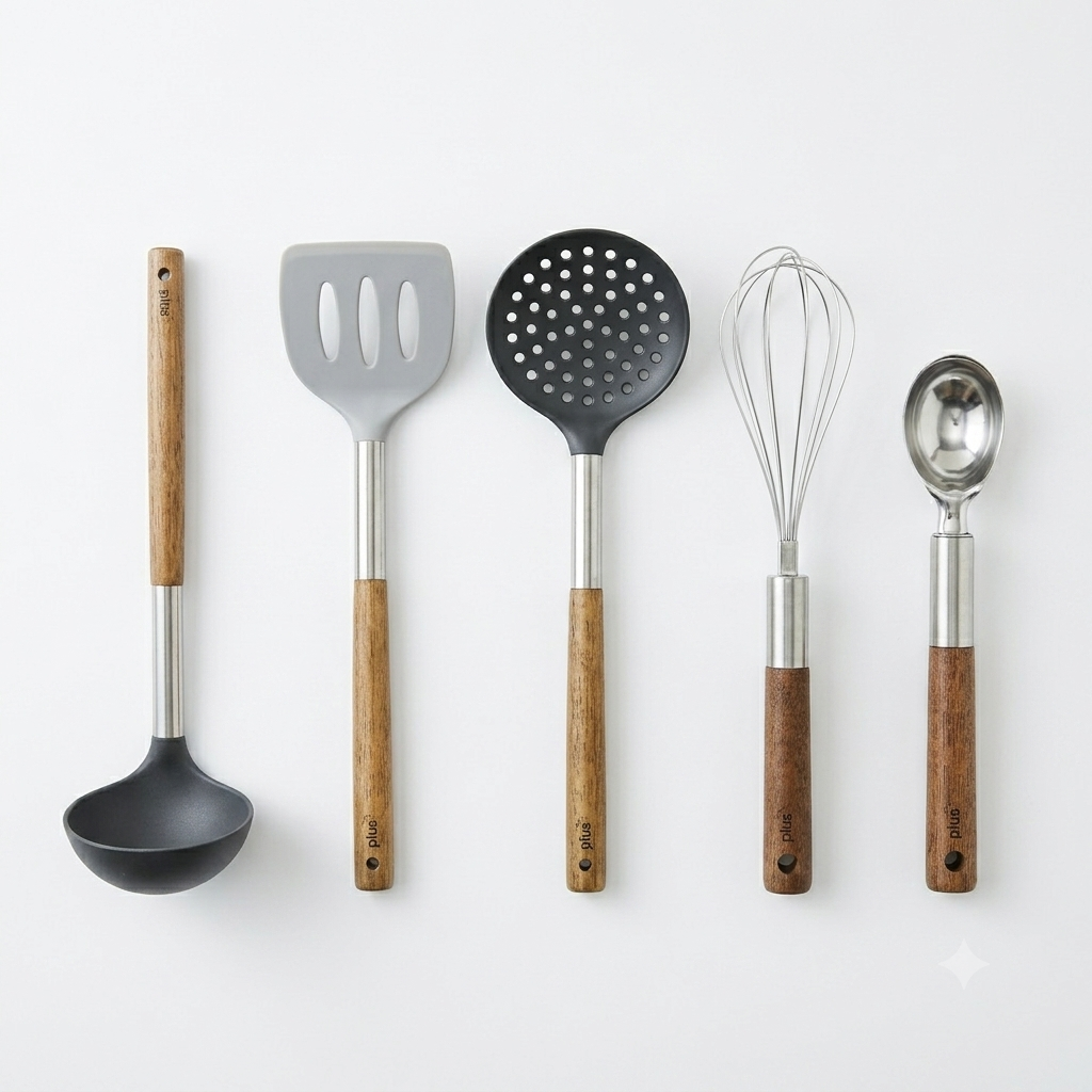 Set 5 Utensilios Mango Acacia