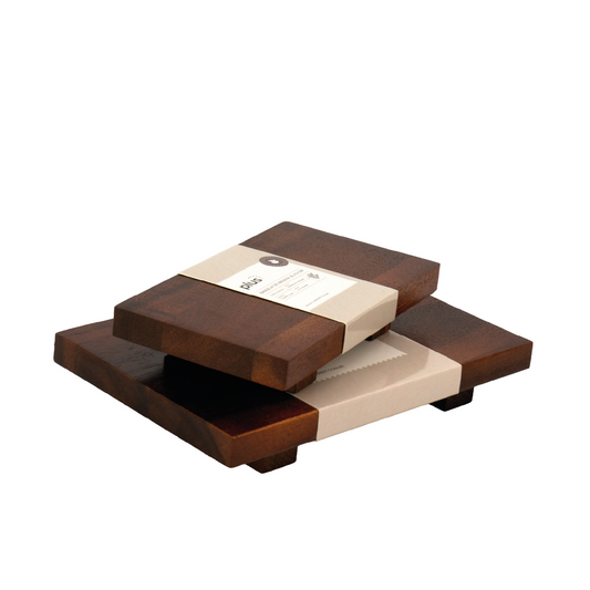 Tabla con pie acacia 20 x 13 cm
