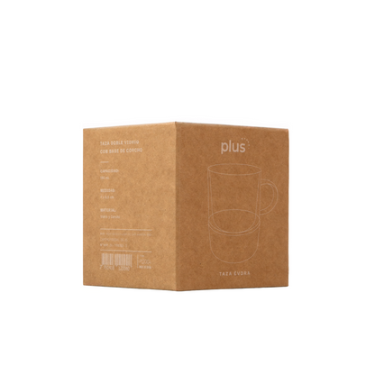 Taza doble vidrio cork