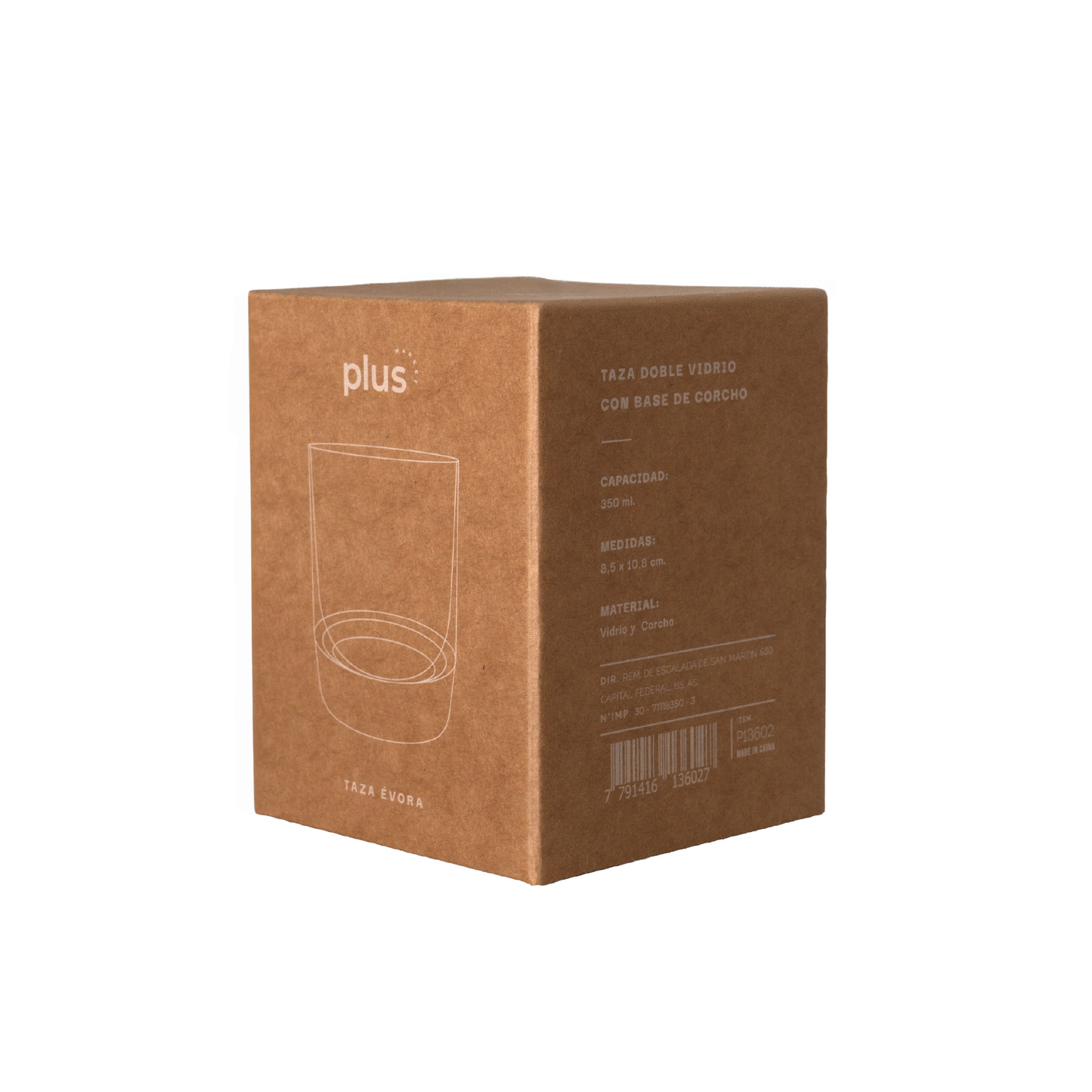 Vaso doble vidrio cork 350ml