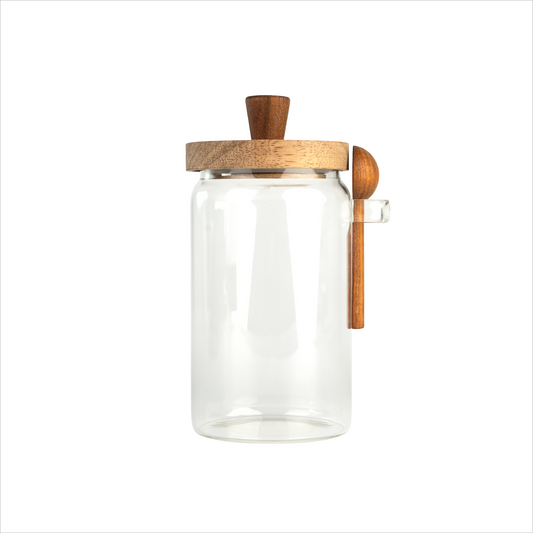 Frasco de vidrio c/cuchara 800ml