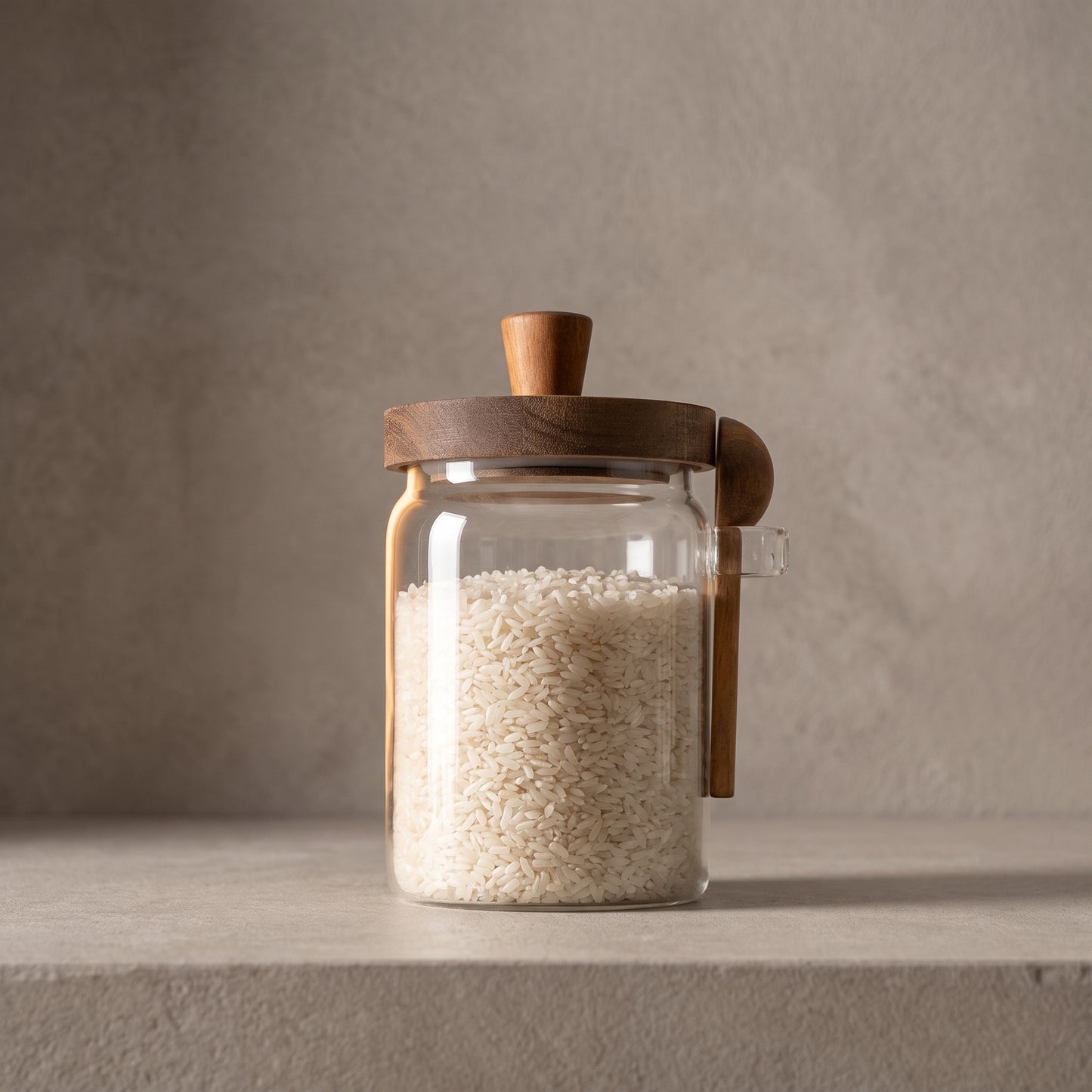Frasco de vidrio c/cuchara 650ml