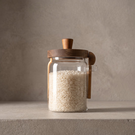 Frasco de vidrio c/cuchara 650ml