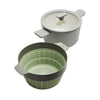 Set Olla Gris 24x14 cm + Colador/Vaporera 24 cm
