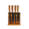 Set Block Imantado de Madera + 4 Cuchillos Profesionales con Mango de Acacia